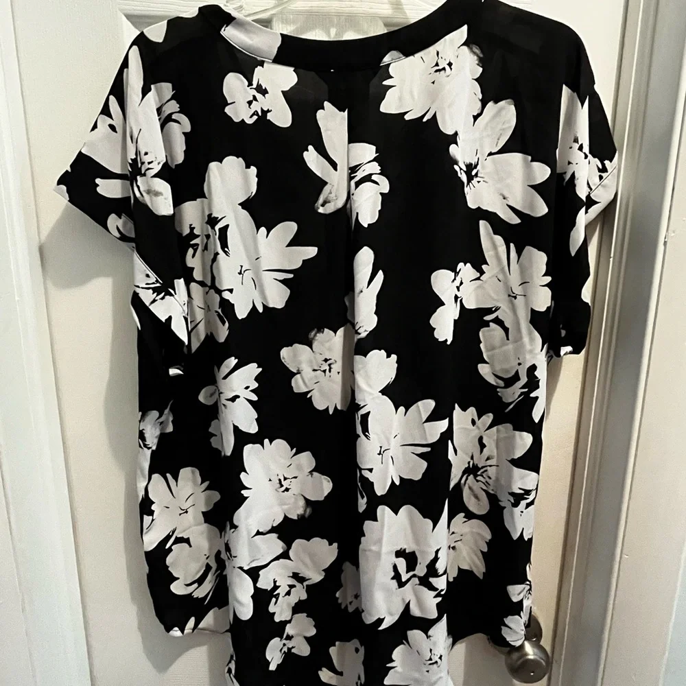 Ladies blouse, XXL black-and-white - Picture 2 of 3